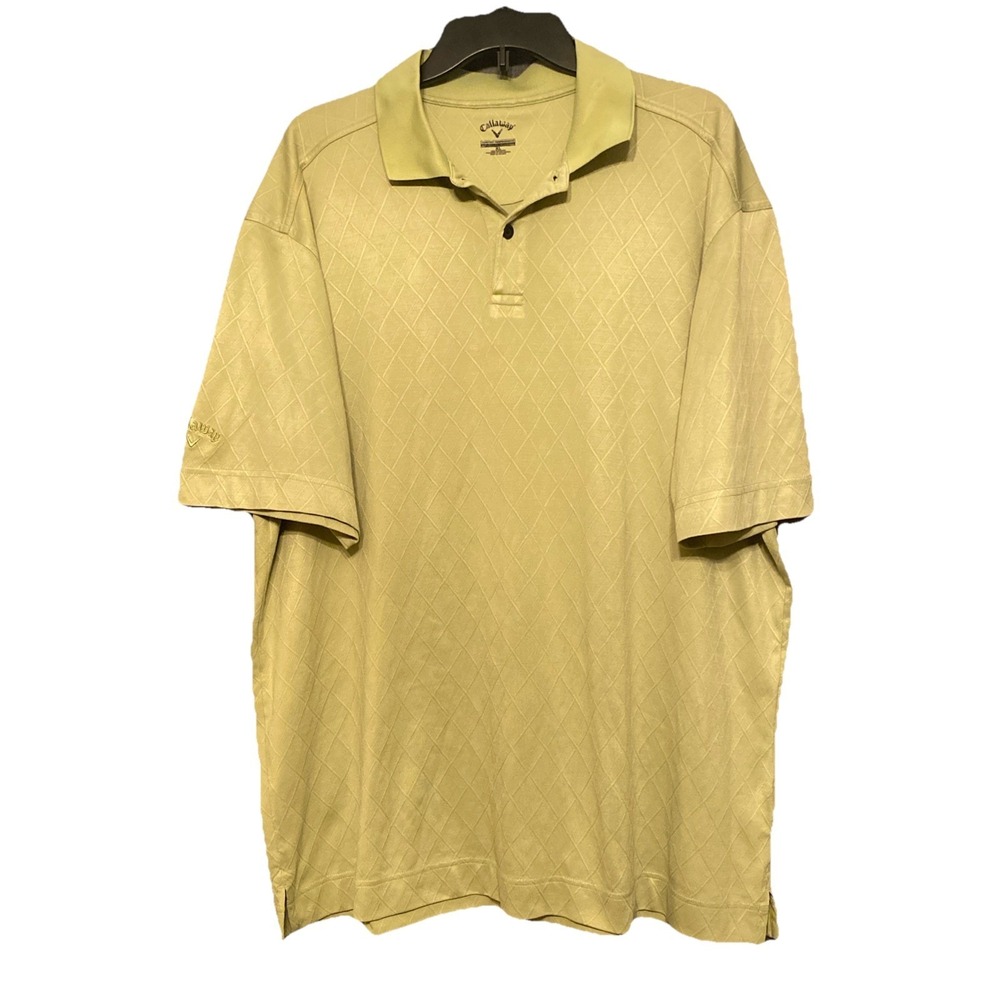 Callaway Polo Shirt Men's XL Comfort Performance Green Cross‎ Hatch Golf Spring